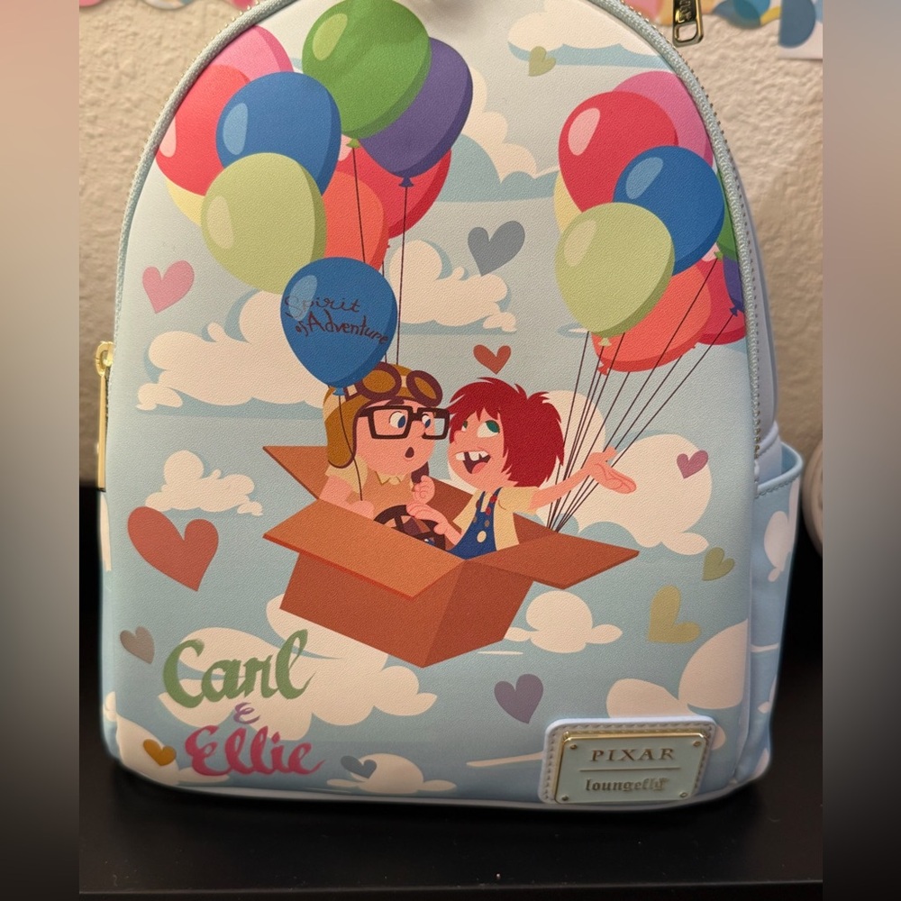 Loungefly Disney Pixar Up Carl & Ellie Balloon Mini Backpack with coin purse - Picture 3 of 5